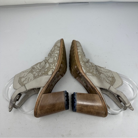 FREE PEOPLE Western Bootie Slingback Sz 38 Laser Cut Floral Leather Boot Boho - Picture 10 of 14